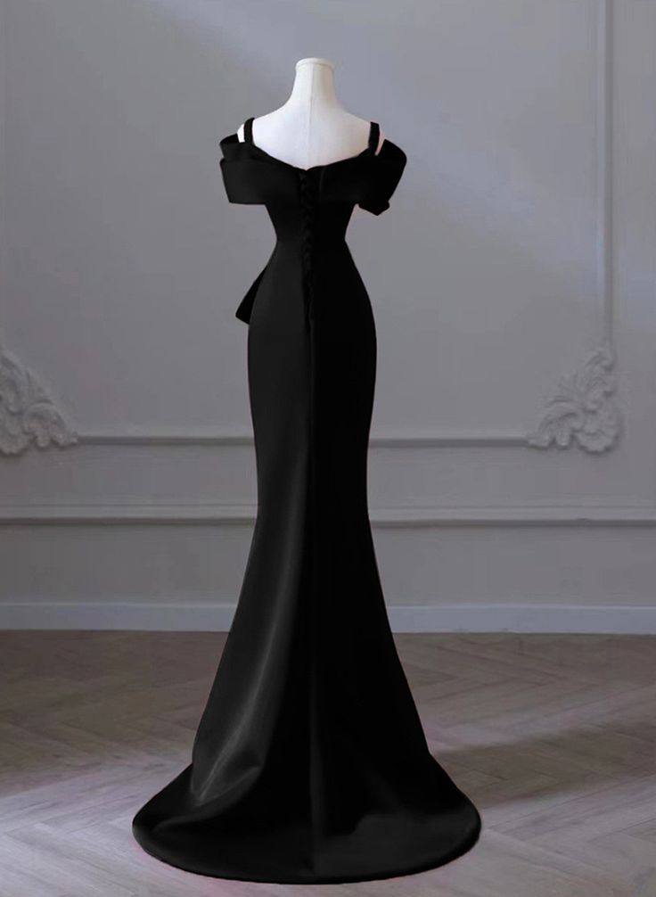 Mermaid Sweetheart Off-the-Shoulder Prom Dress, Satin Evening Dress - View 4 | FashionDia