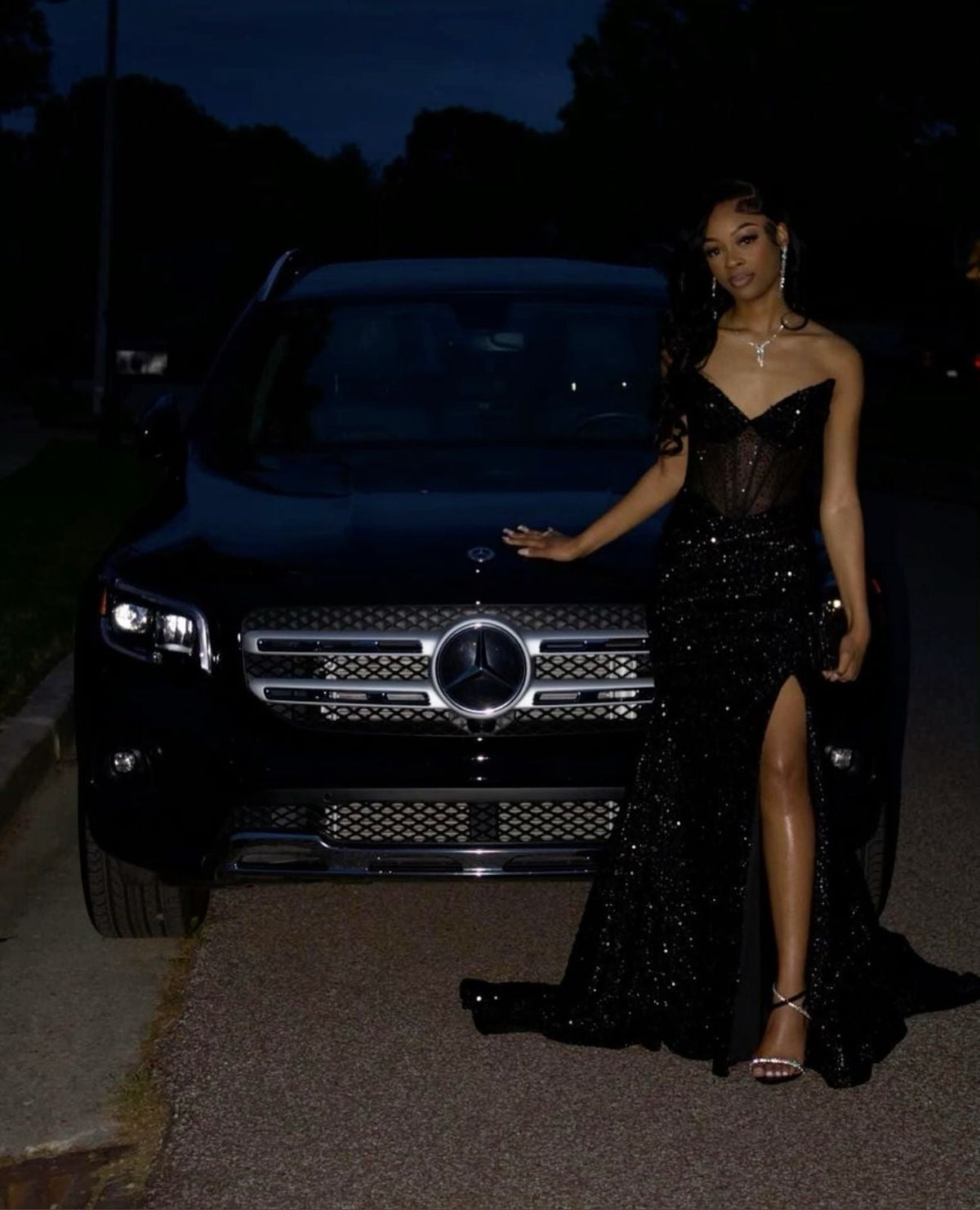 Strapless Black Girl Long Dress Black Prom & Evening Dress - View 2 | FashionDia