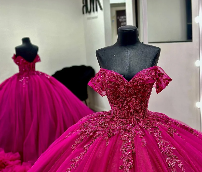 Princess Quinceanera Dresses Tiered Ruffles Appliques Sweet 16 Ball Gowns - View 2 | FashionDia
