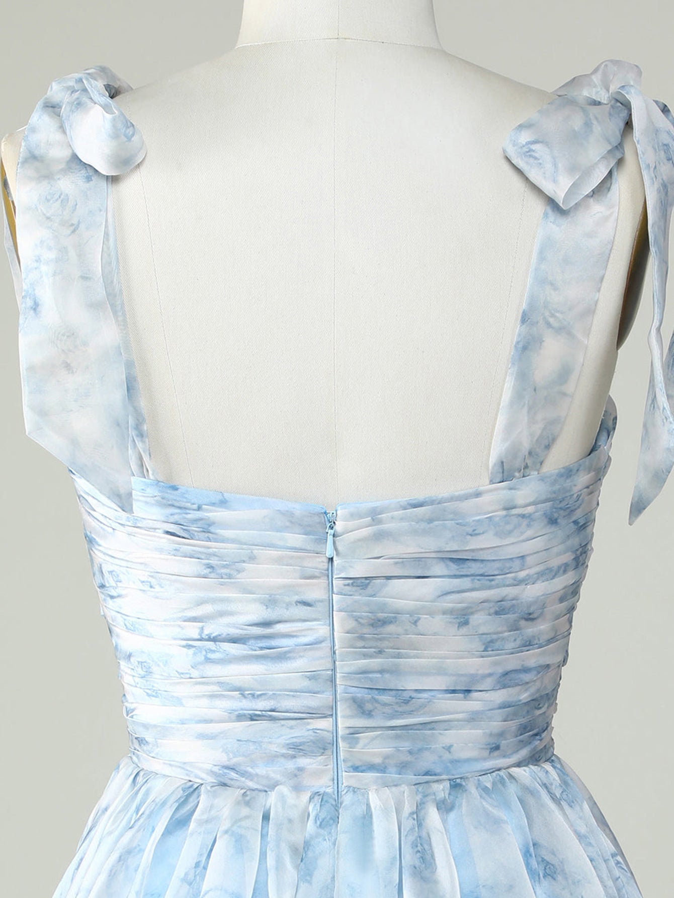 Blue A Line Lace Up Homecoming Dress - Fashionpara