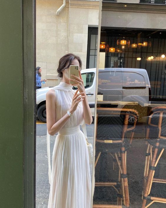 High Neck Simple Prom Dress Charming Formal Dress Chiffon Evening Dress