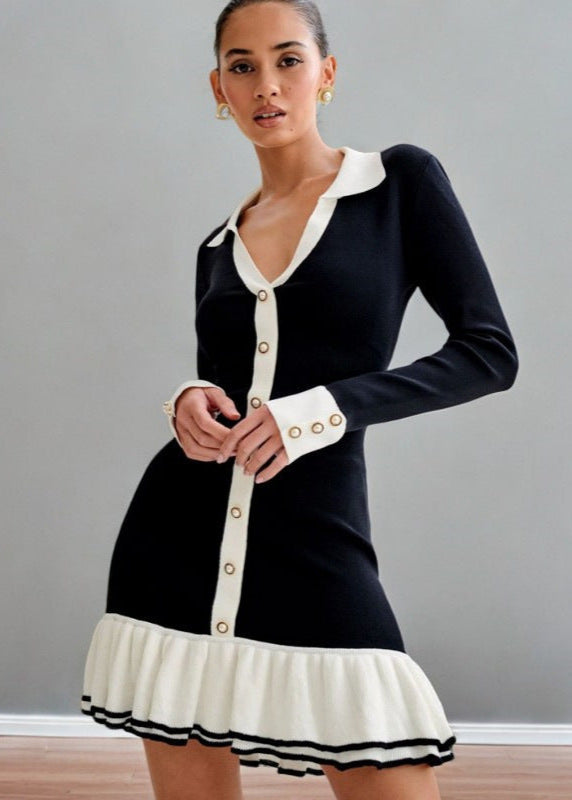 Celeste Contrast Trim Knit Dress