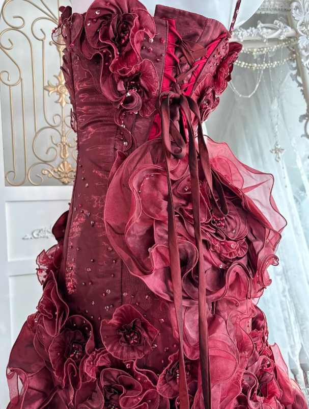 Ball Gown Burgundy Sweet 16 Dress Quinceanera Dresses - View 3 | FashionDia