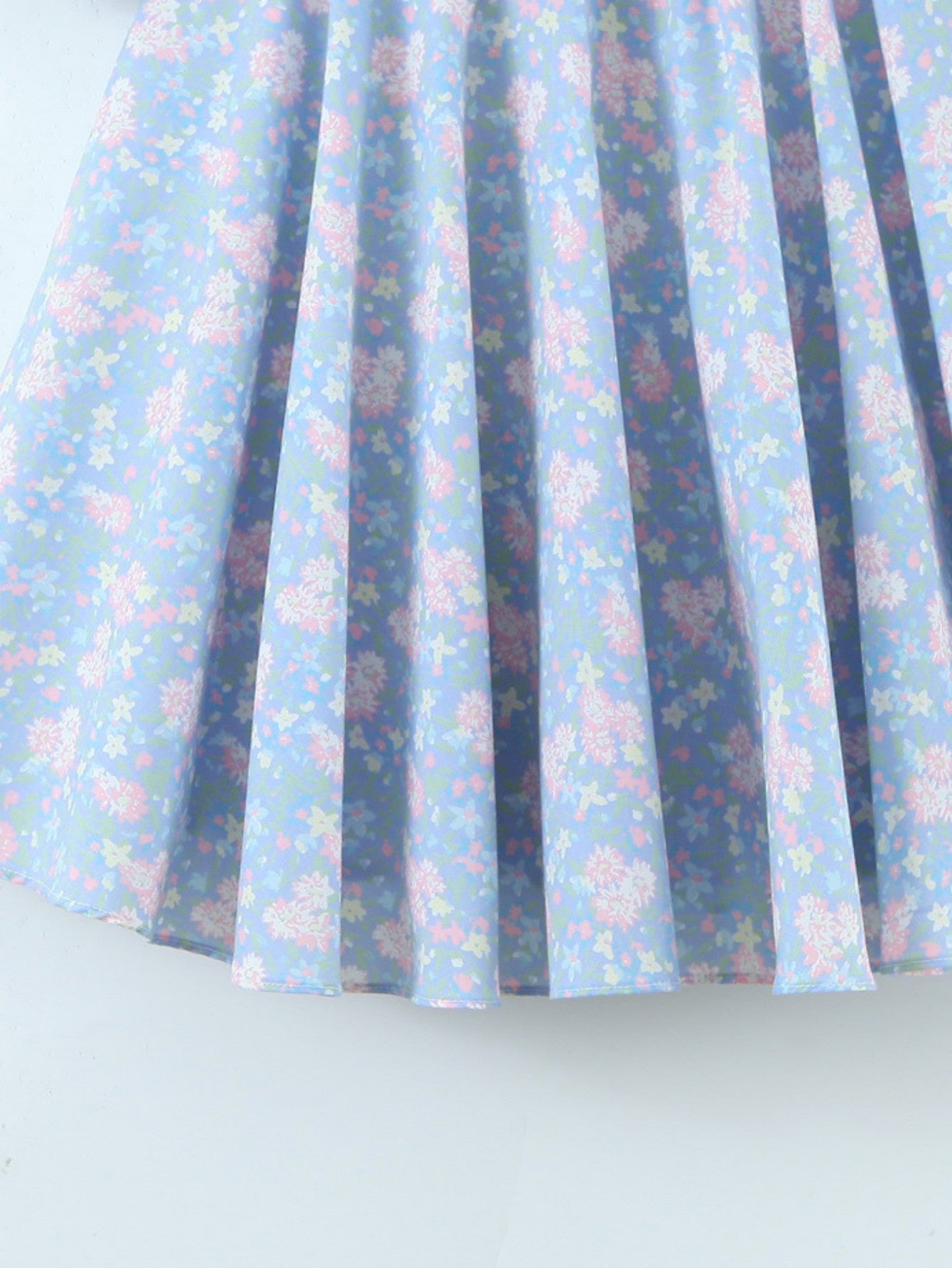 Short Puff Sleeves Cute Blue Aquare Collar Short Graduation Party Dress - Fashionpara