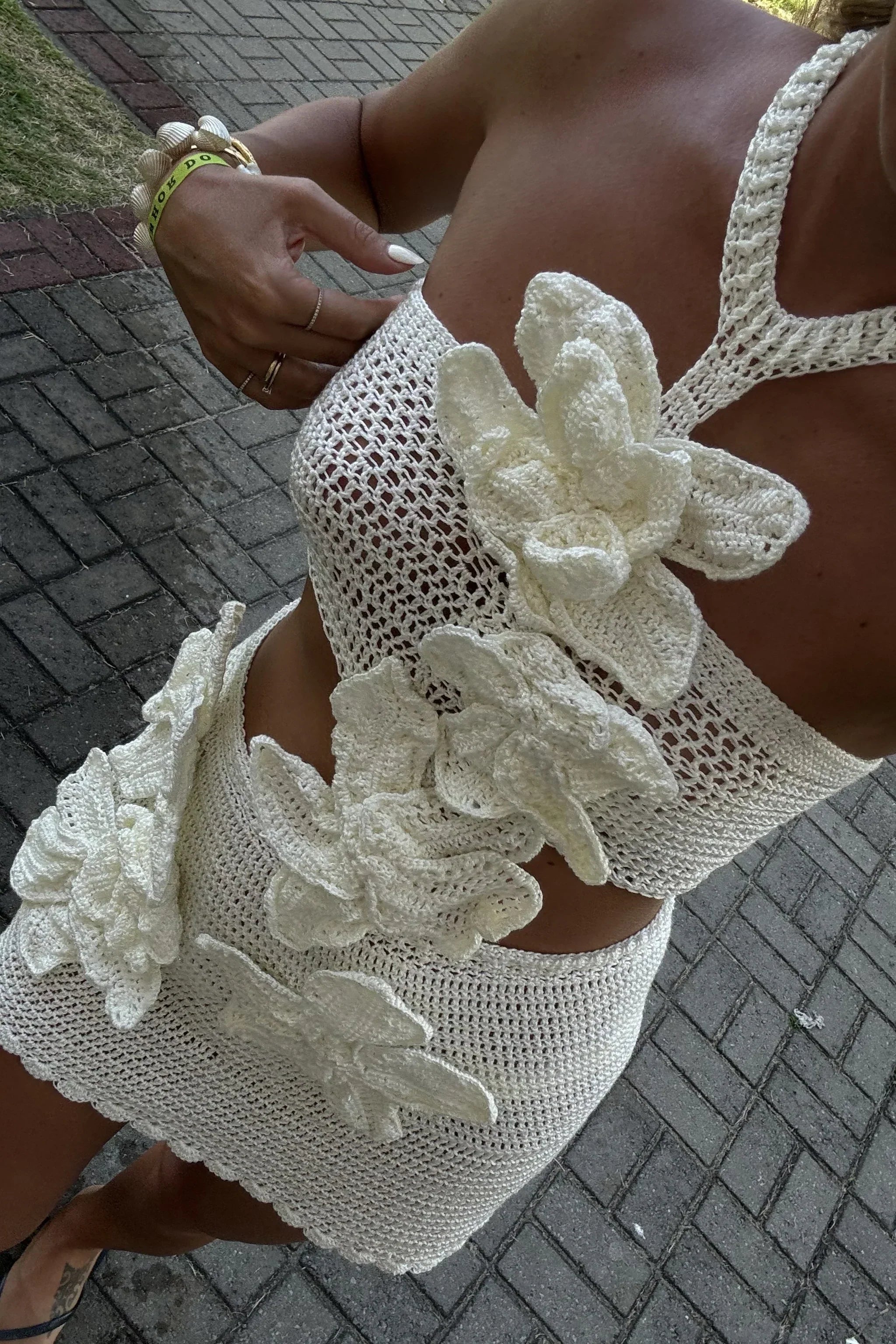 Lisandra Knit Flower Dress