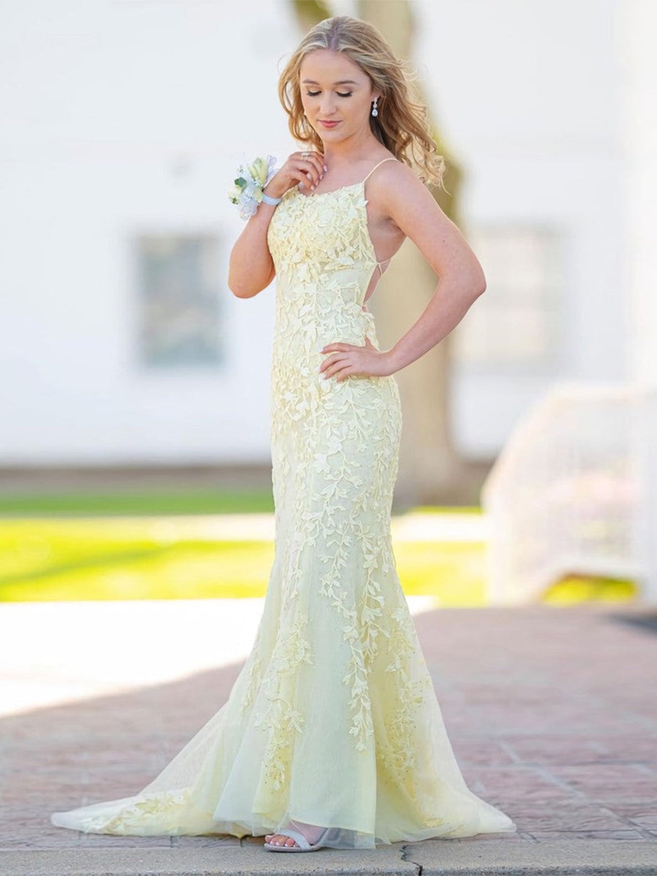 Mermaid Light Blue Prom Dress Long Evening Dress - Fashionpara