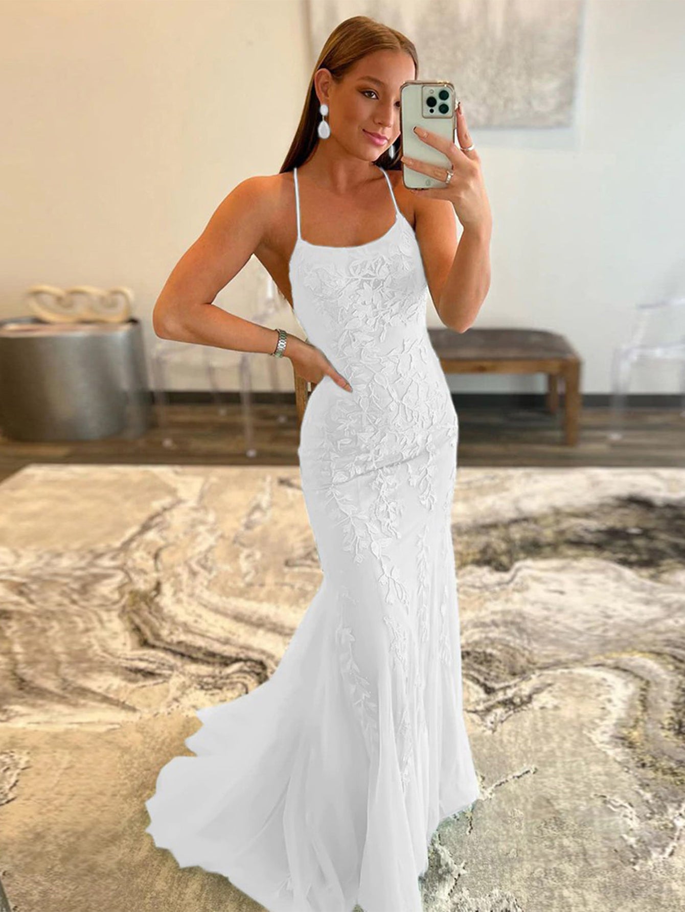 Mermaid Light Blue Prom Dress Long Evening Dress - Fashionpara