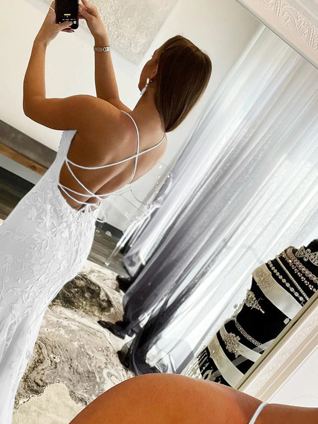 Mermaid Light Blue Prom Dress Long Evening Dress - Fashionpara