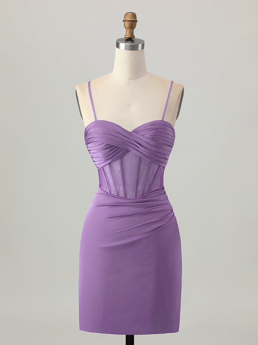 Satin Tight Short Corset Homecoming Dress