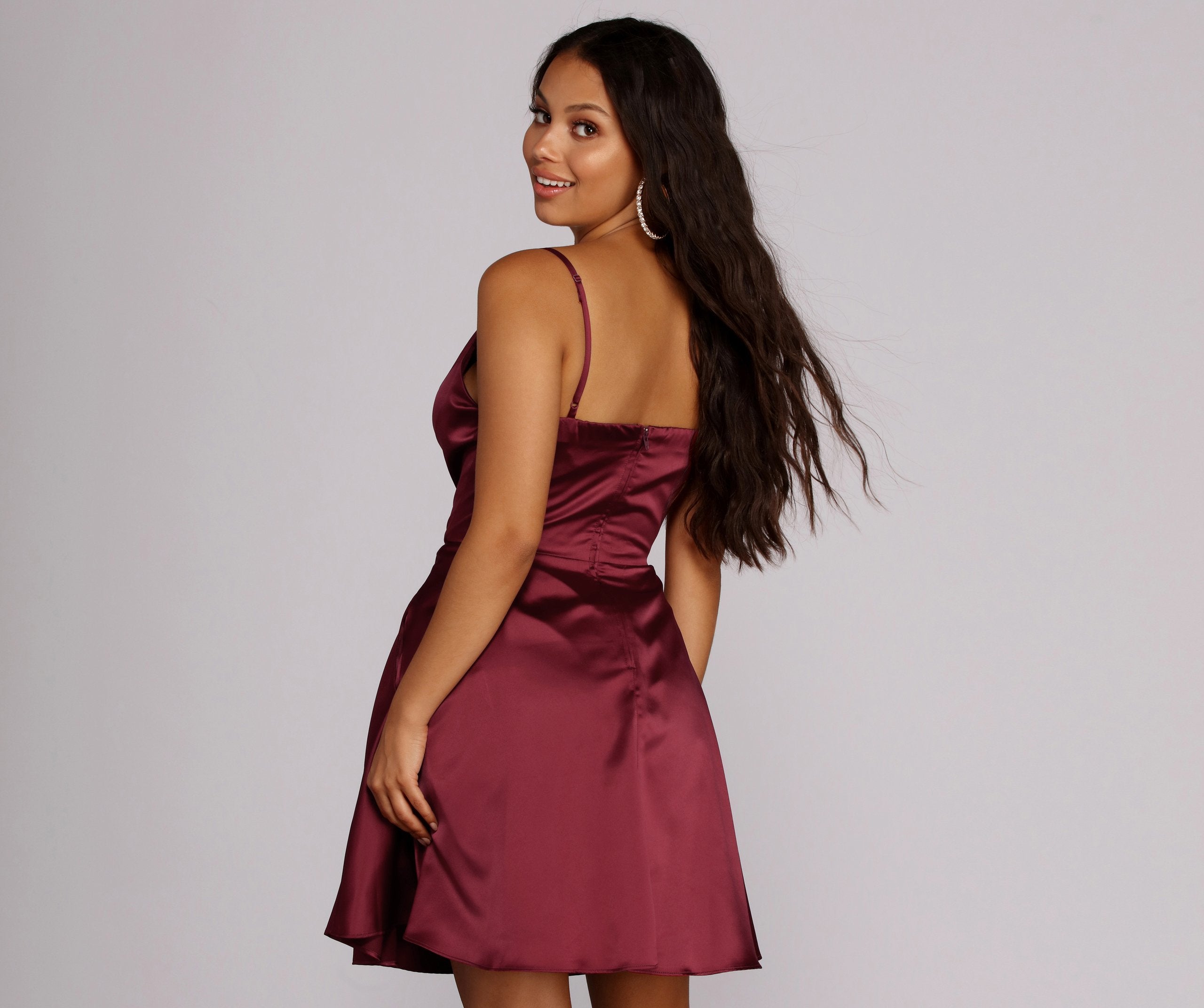 Emme Satin Party Dress - Fashionpara