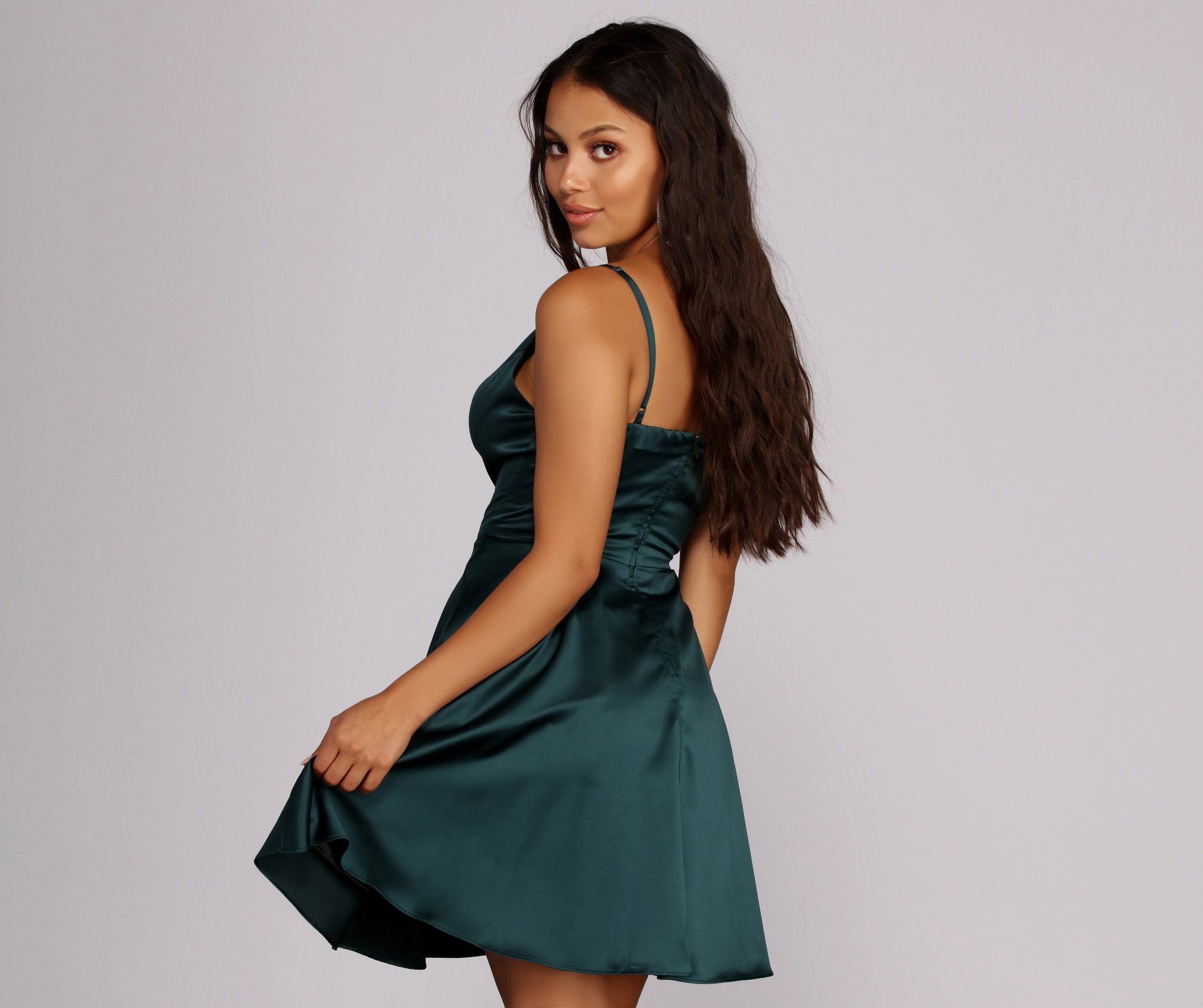 Emme Satin Party Dress - Fashionpara