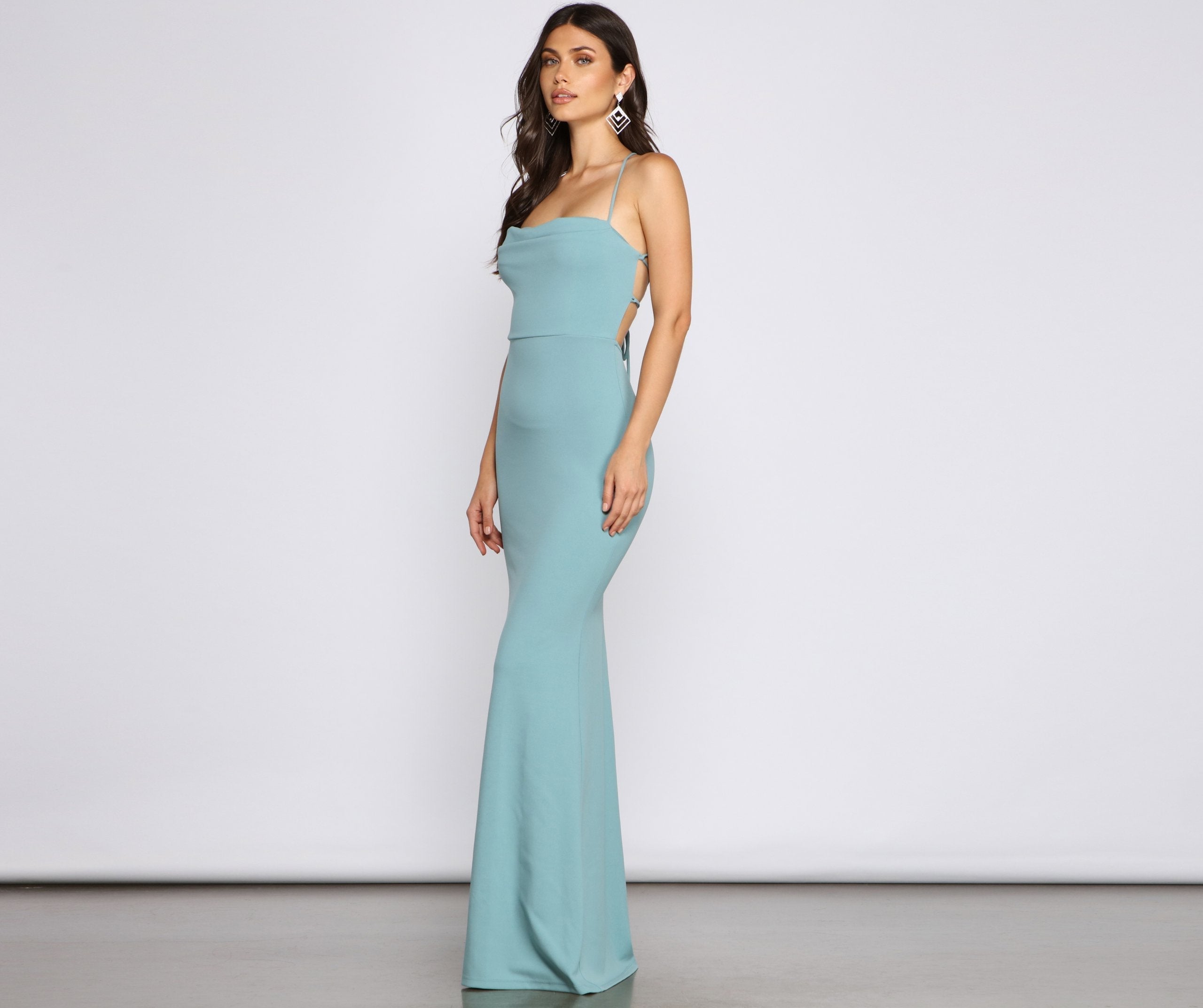 Claudette Formal Lace Up Mermaid Dress