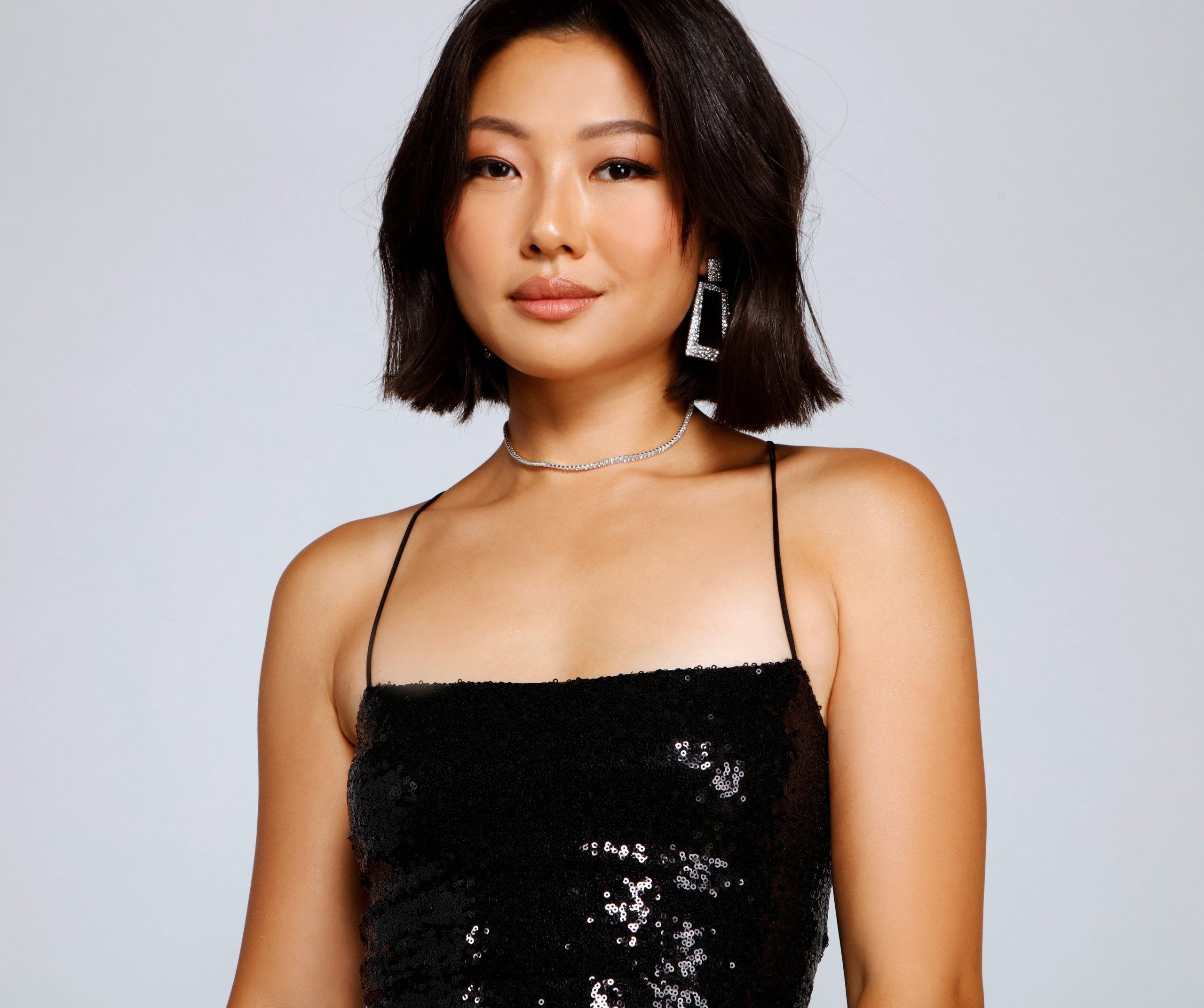 Sassy In Sequins Skater Dress - Fashionpara