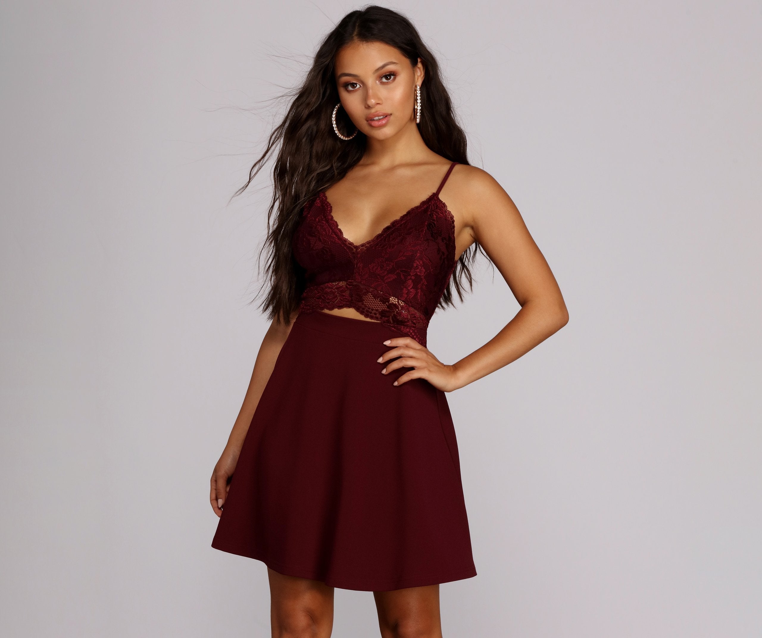 Lavish In Lace Skater Dress - Fashionpara