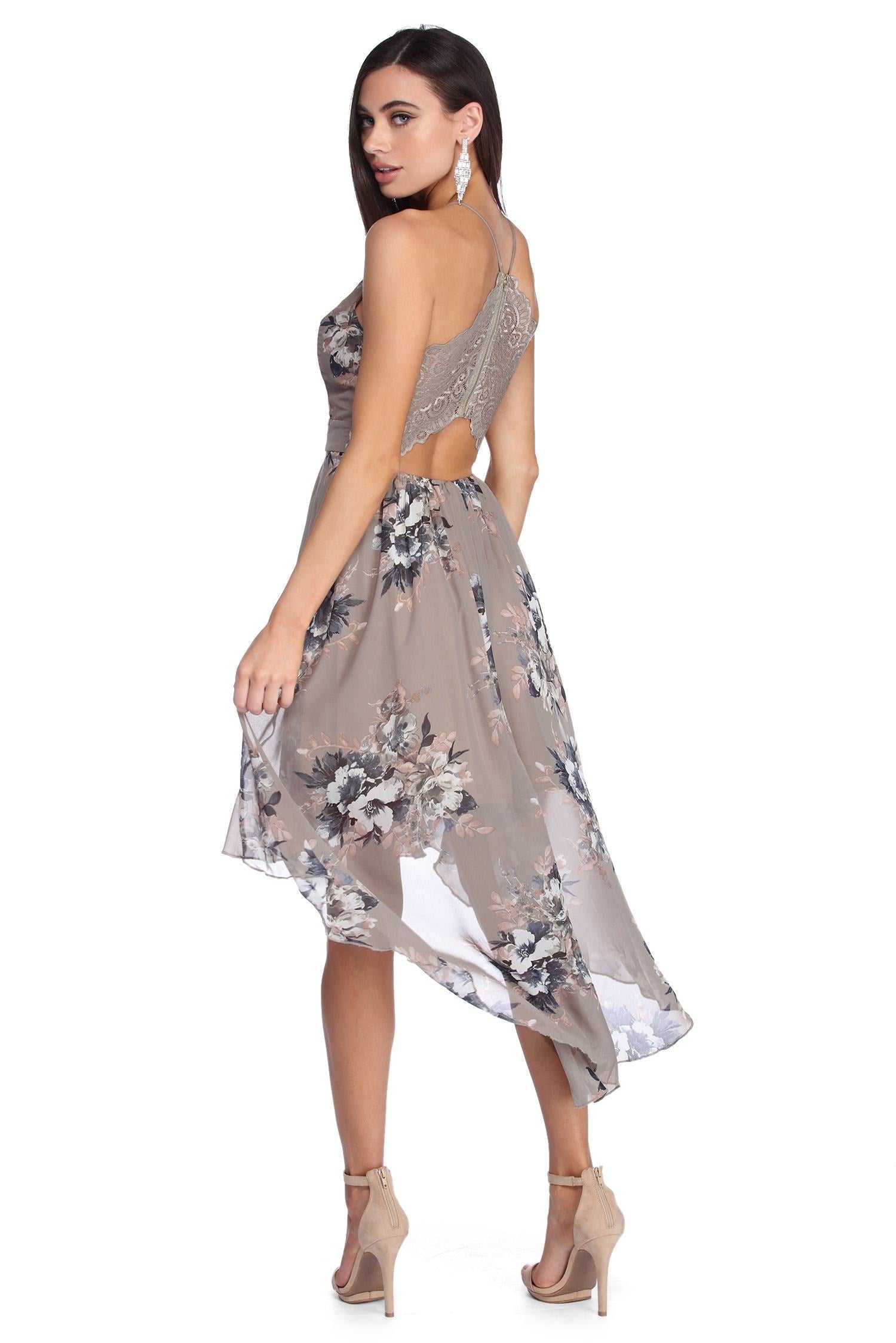 Chiffon Dreams Floral Skater Dress - Fashionpara