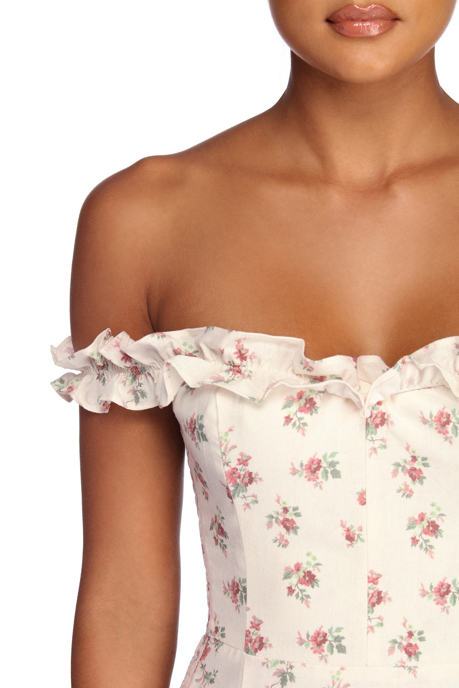 Smocked In Spring Florals Dress - Fashionpara