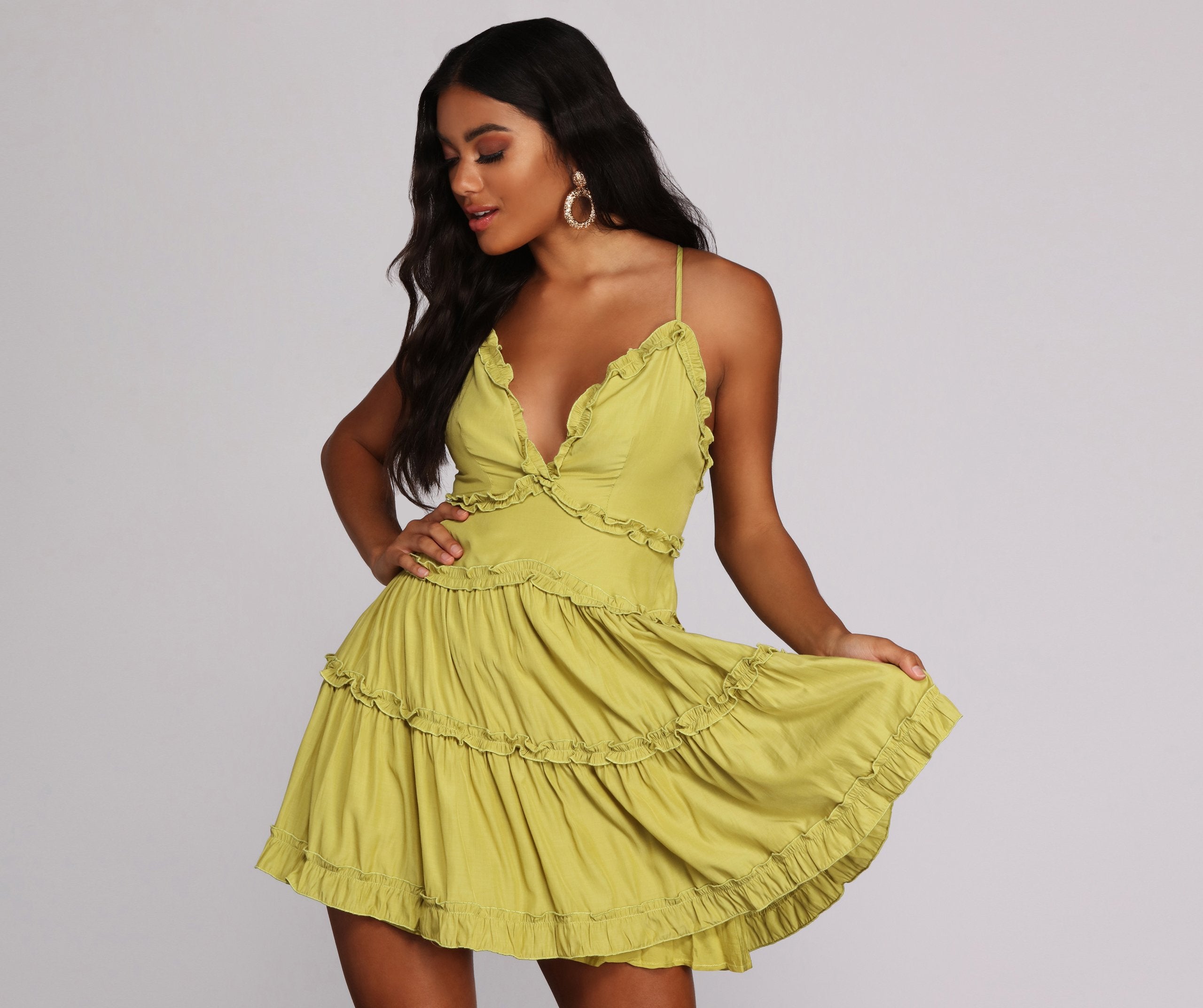 Ruffle Ride Skater Dress - Fashionpara