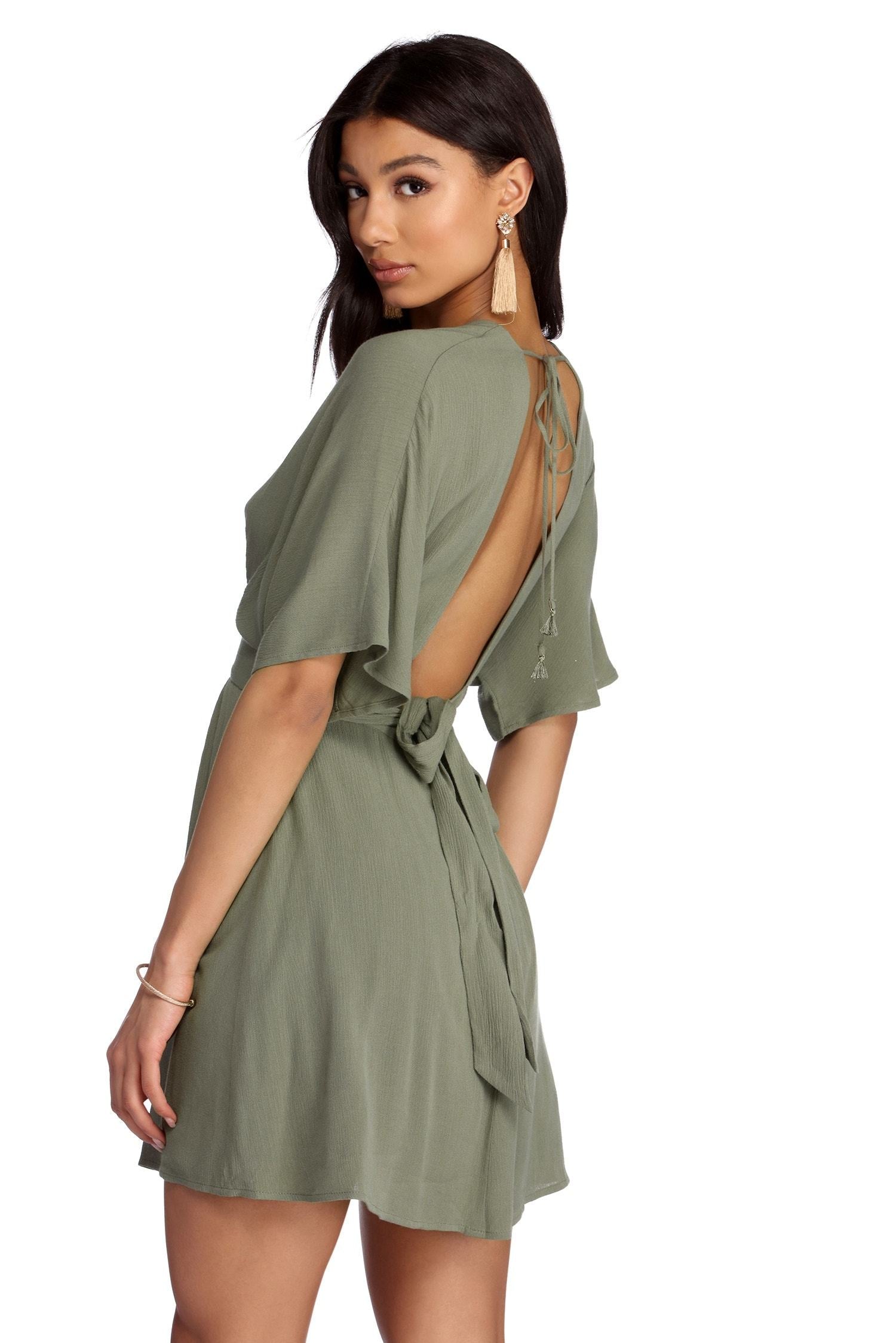 Beautifully Buttoned Skater Dress - Fashionpara