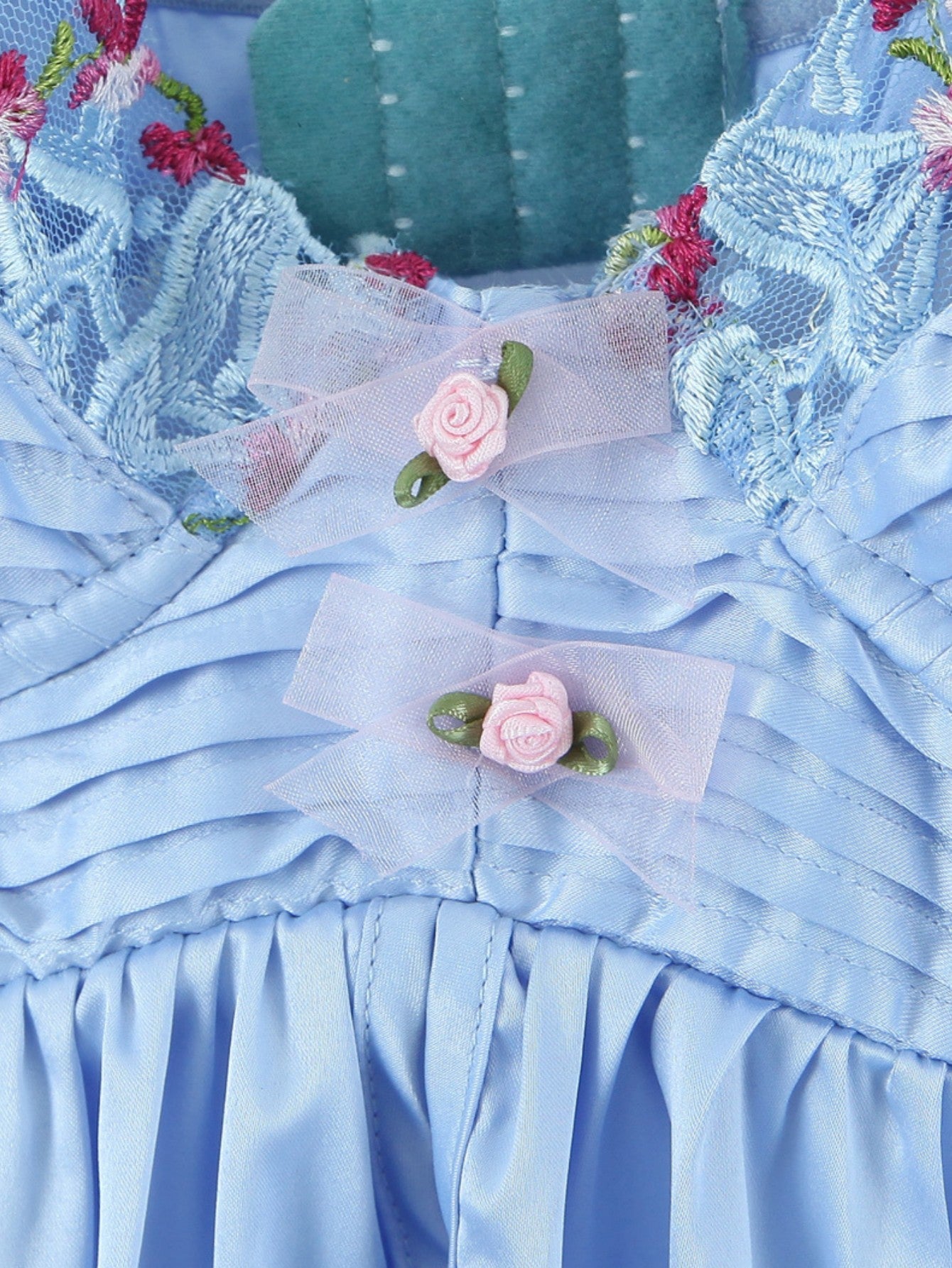 Embroidered A Line Blue Backless Short Graduation Party Dress - Fashionpara