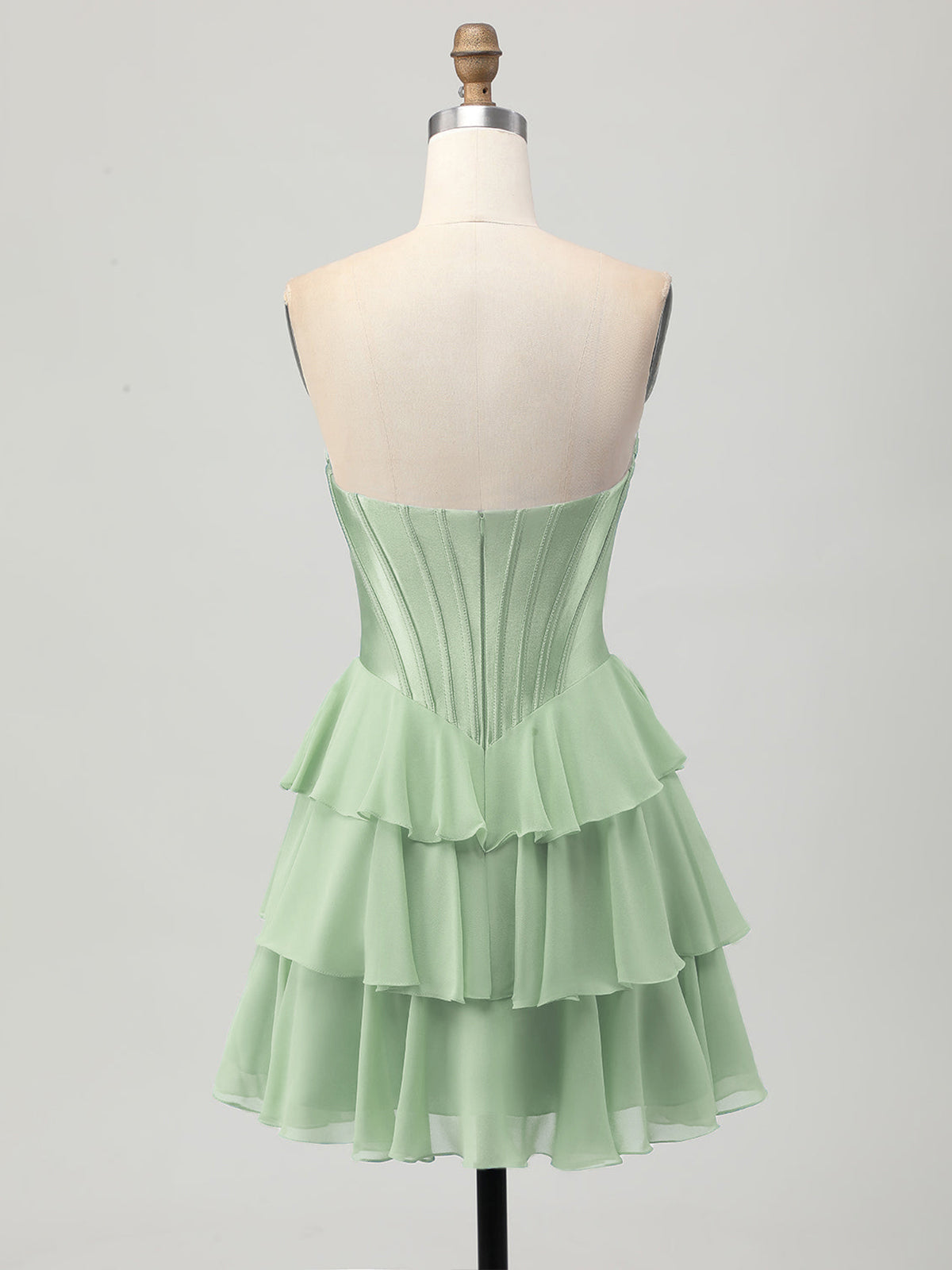 A Line Tiered Sweetheart Corset Short Homecoming Dress