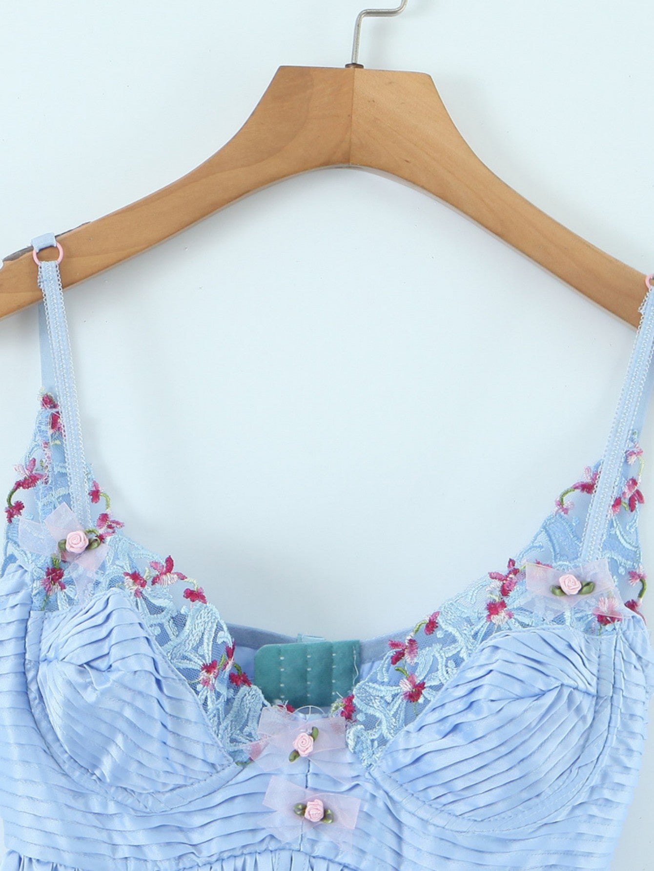 Embroidered A Line Blue Backless Short Graduation Party Dress - Fashionpara