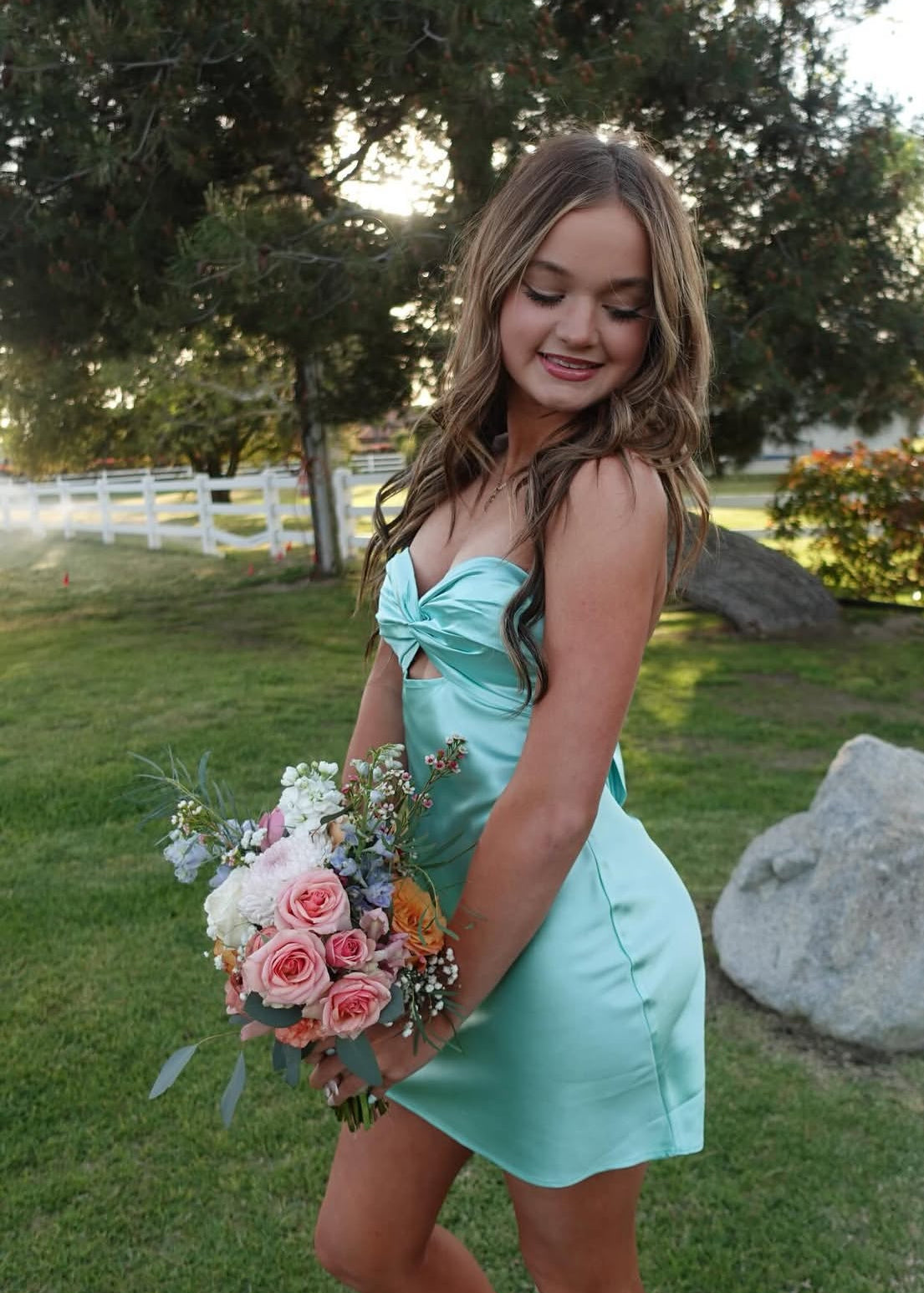 Sweetheart Blue Short Homecoming Dress Satin Birthday Dress