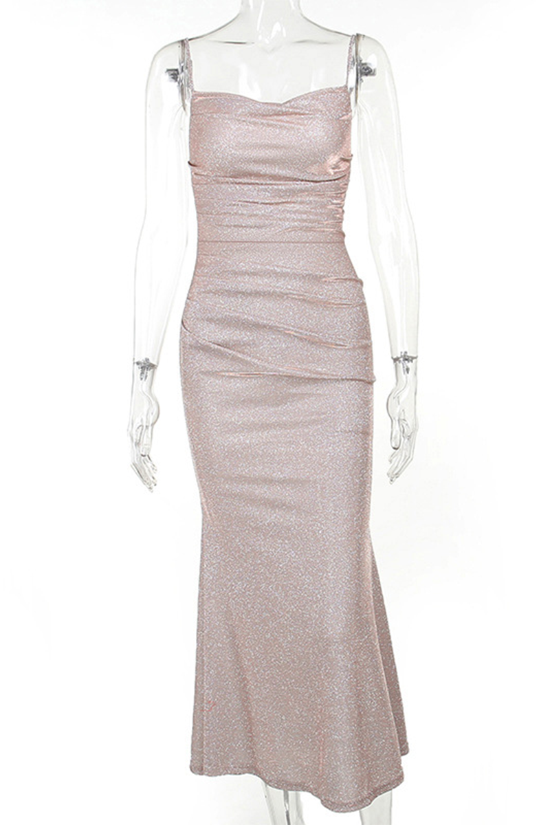 Sexy Prom Solid Color Backless Sequined Evening Dresses - View 3 | VelvetHem