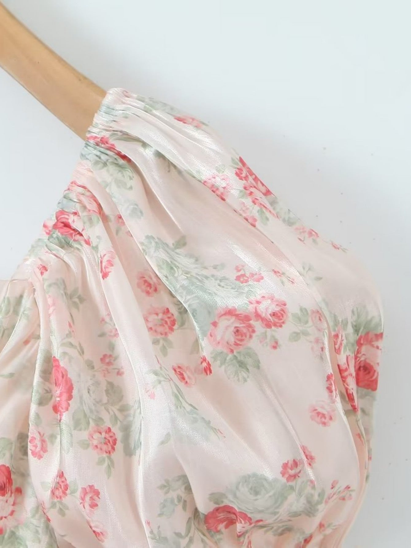 Short Puff Sleeves Cute Pink Aquare Collar Short Graduation Party Dress - Fashionpara