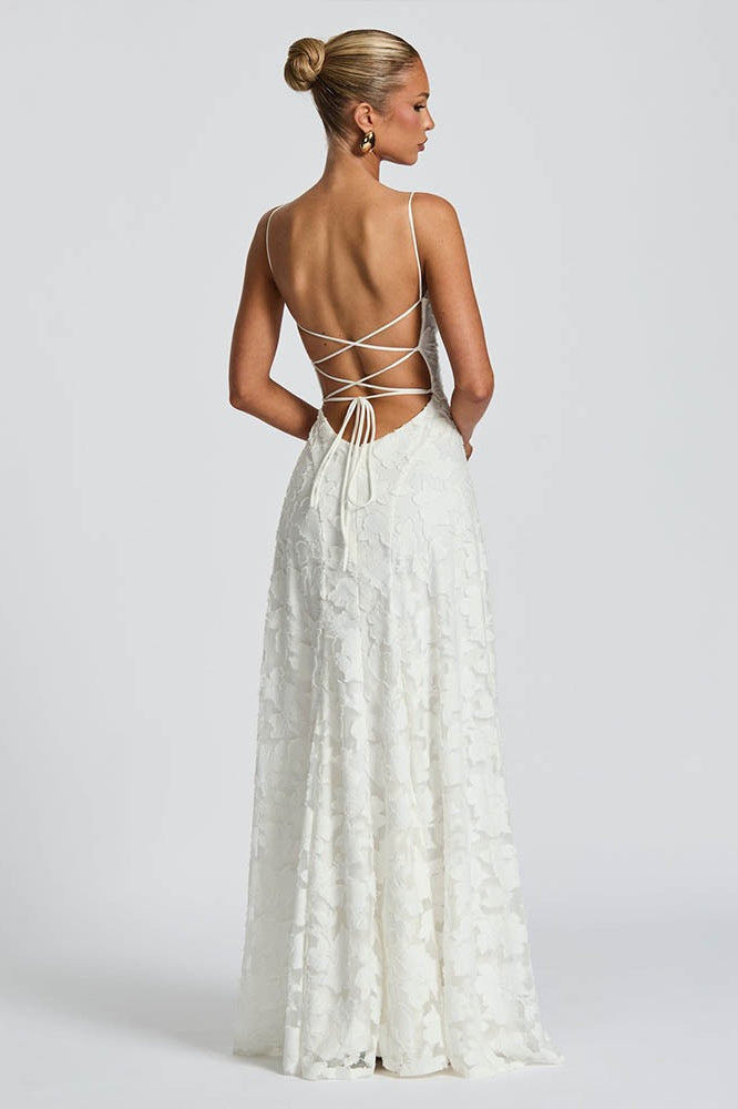 Backless Chiffon Maxi Dress