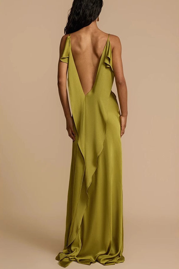 Cami Split Silk Dress - View 3 | VelvetHem