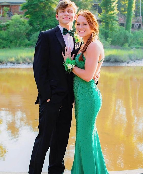 Charming Emerald Green Mermaid Prom Dress Emerald Green Evening Dress Y6481 - View 2 | VelvetHem