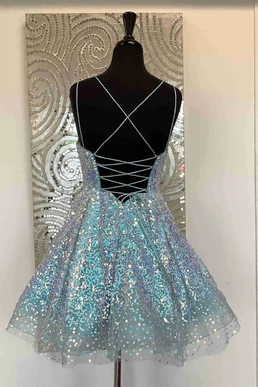 Cute Hot Pink Sequins A-Line Homecoming Dress (ZD12421)