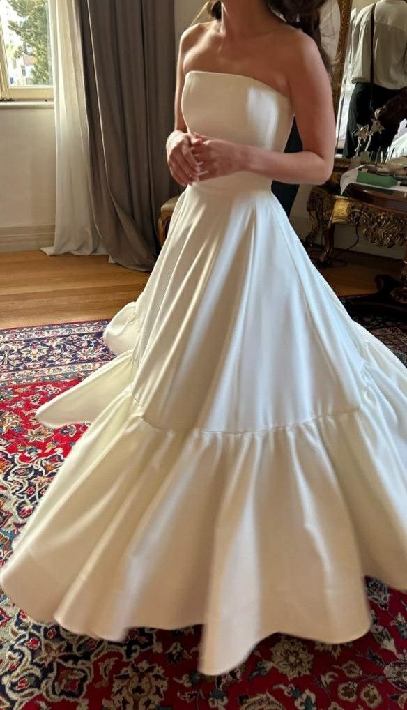A-Line Long Wedding Dress Simple Bridal Dresses - FashionDia