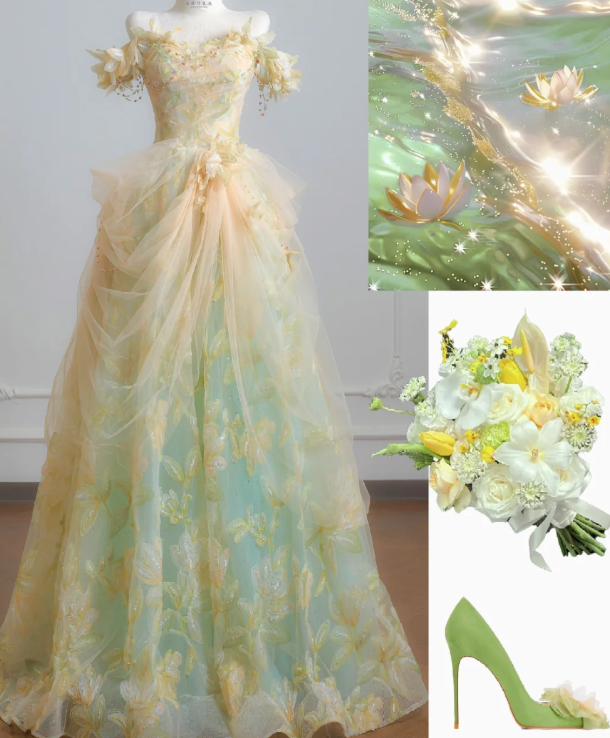 A Line Unique Long Wedding Dress Evening Party Dresses