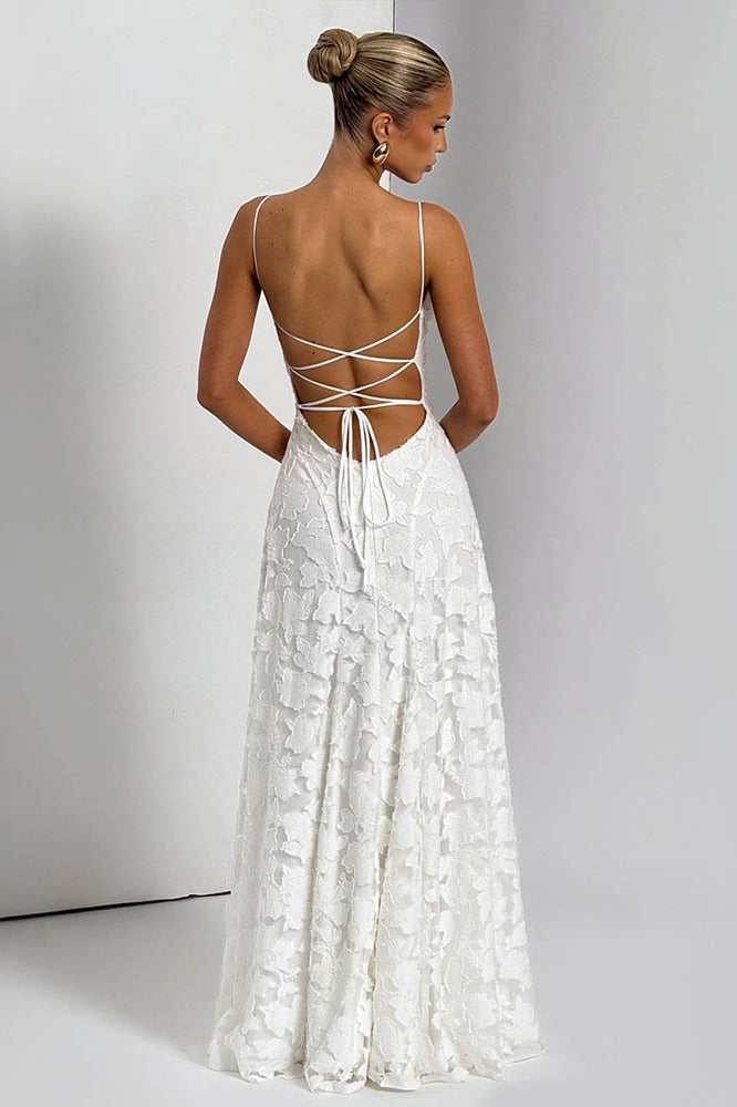 Backless Chiffon Maxi Dress