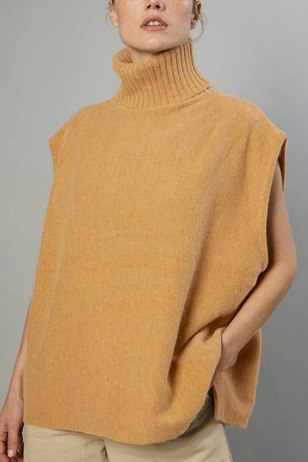 Turtleneck Sleeveless Top Fashion Casual Sweater