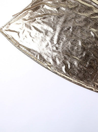 Metallic Coated Deep Neck Backless Evening Dress - View 5 | VelvetHem