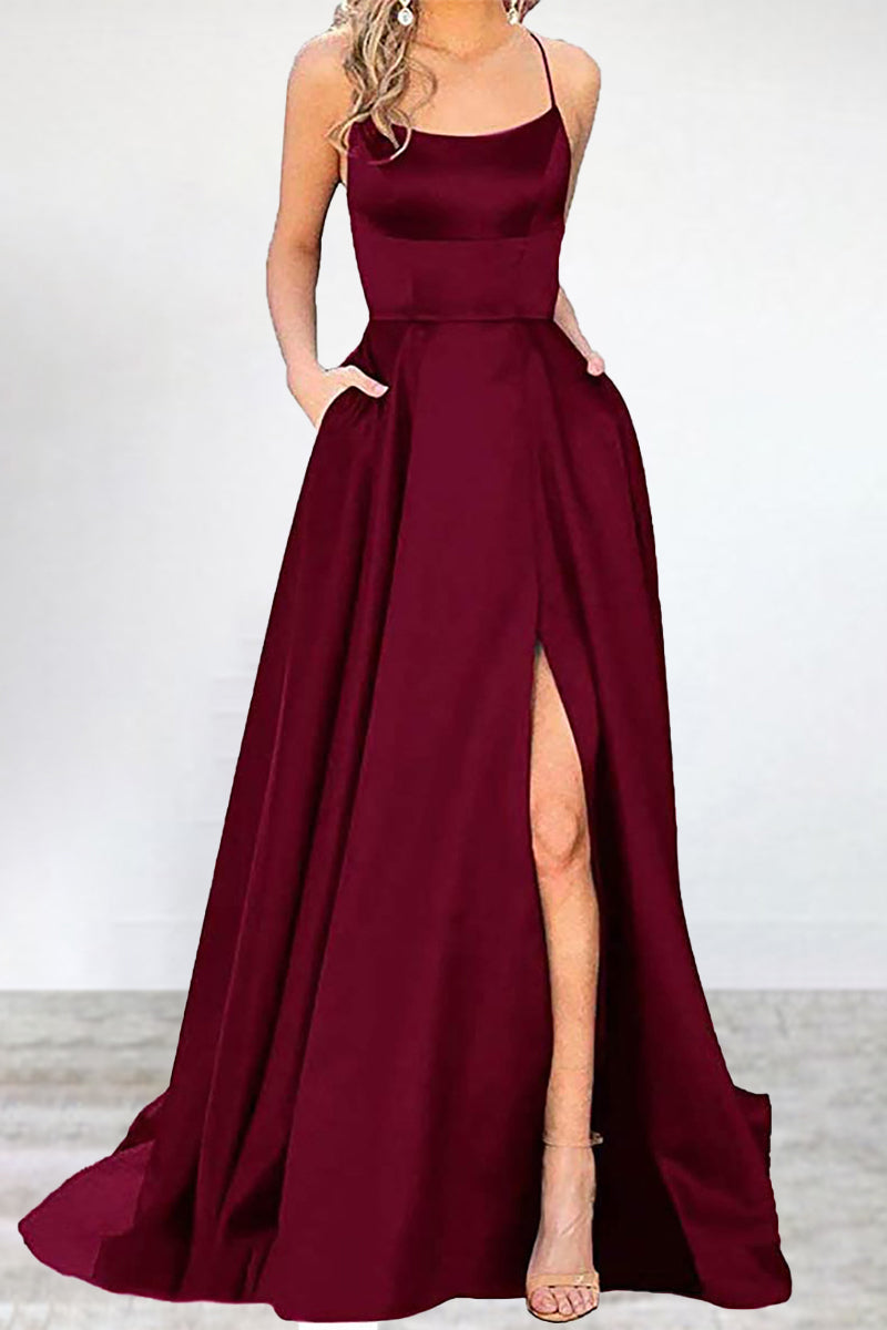 Sexy Formal Solid High Opening U Neck Evening Dress Dresses - View 12 | VelvetHem
