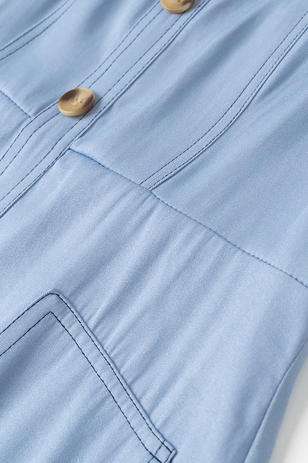 Strappy Backless Maxi Denim Dress - View 7 | VelvetHem