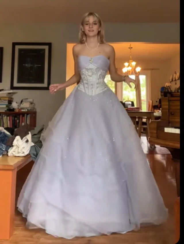 A-Line Strapless Party Dress Long Evening & Prom Dress - FashionDia