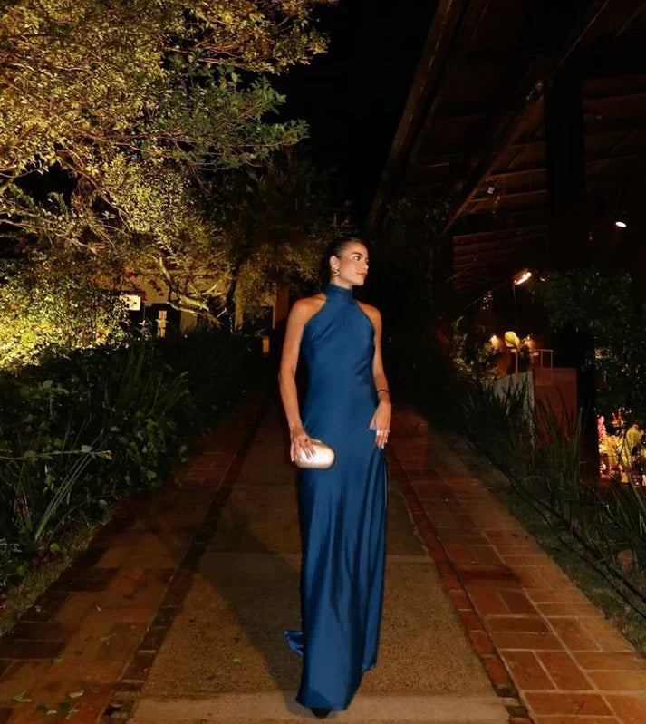 Sexy Sheath Blue Evening Gown Prom Party Dresses           fg6388