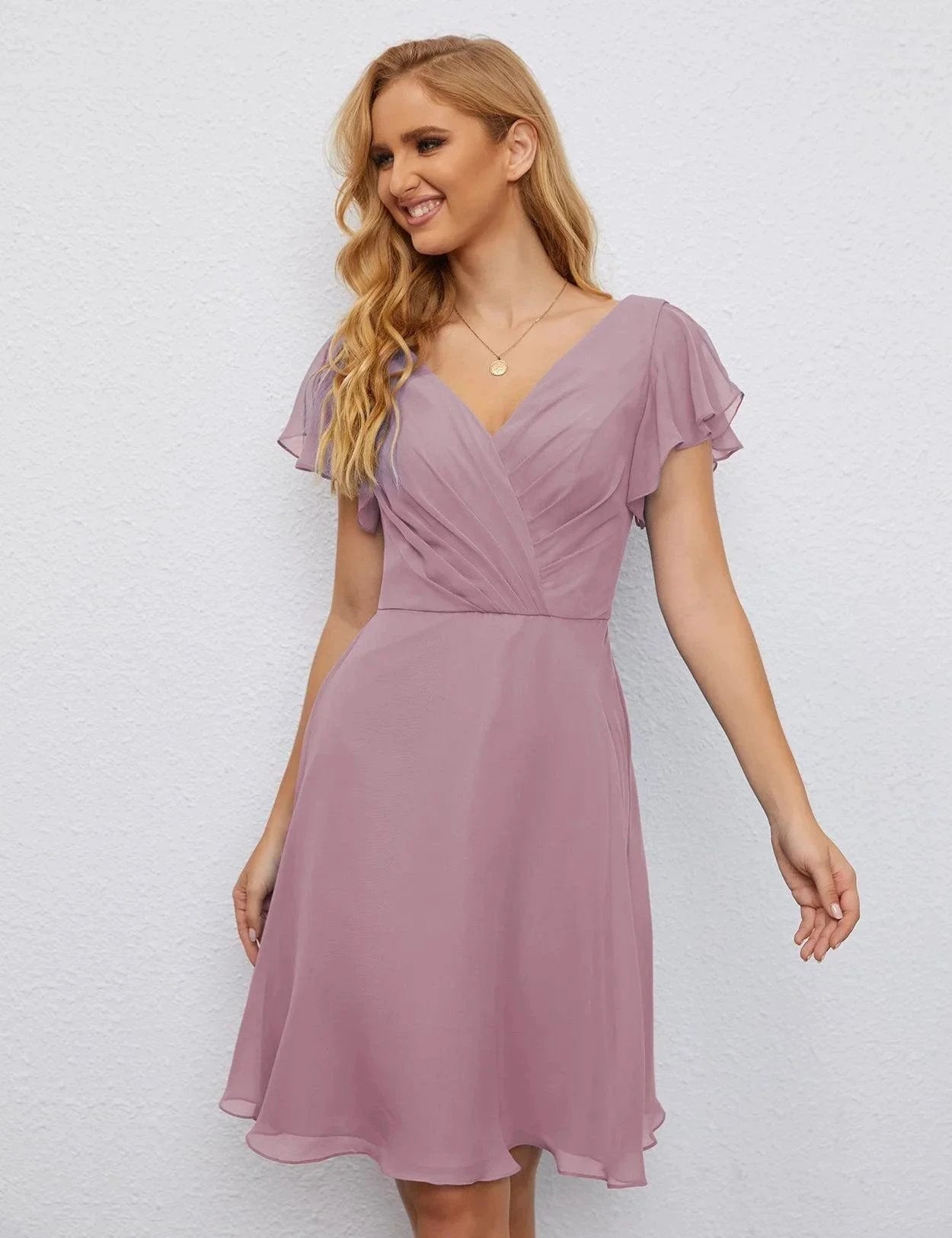 ZapDress U Back Homecoming Dress Formal Prom Dress Knee Length Short Sleeves Cocktail Party Dress 28077 (ZD16953)