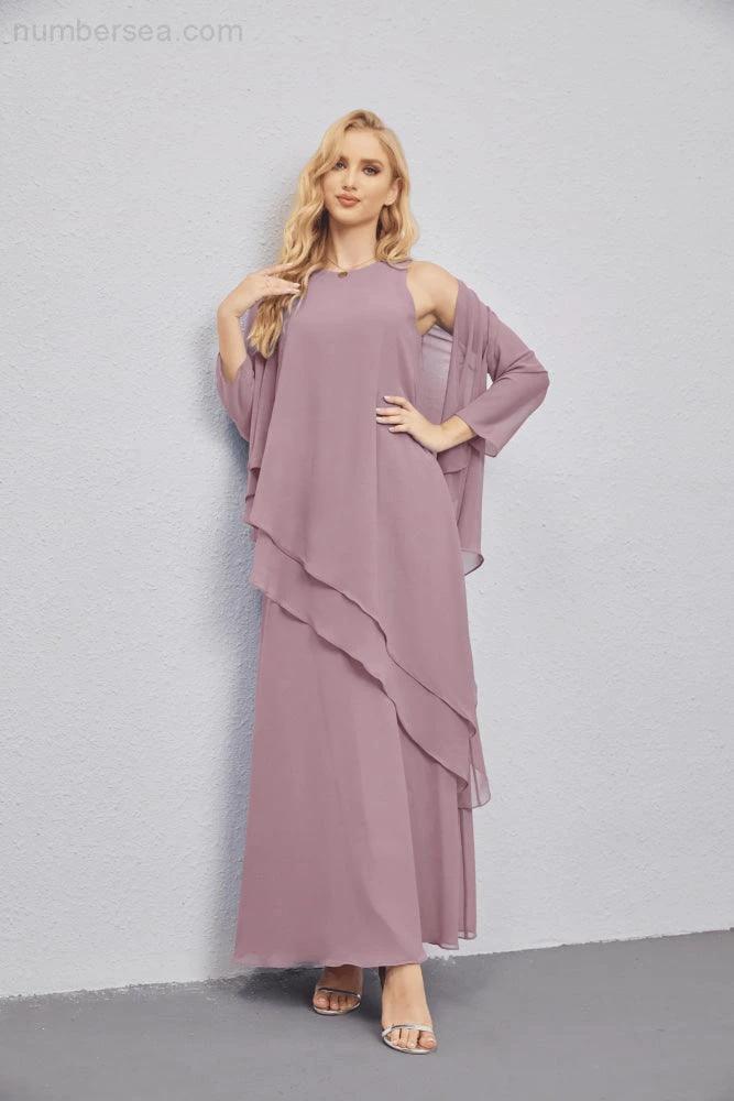 Mother of Bride Dresses with Open Front Lightweight Cardigan Formal Prom Gown  28081 (ZD16990)