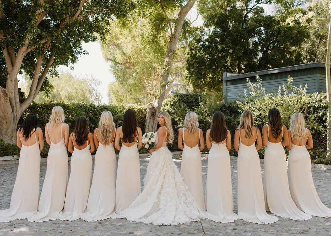 Simple Sheath Spaghetti Straps Light Champagne Long Bridesmaid Dress