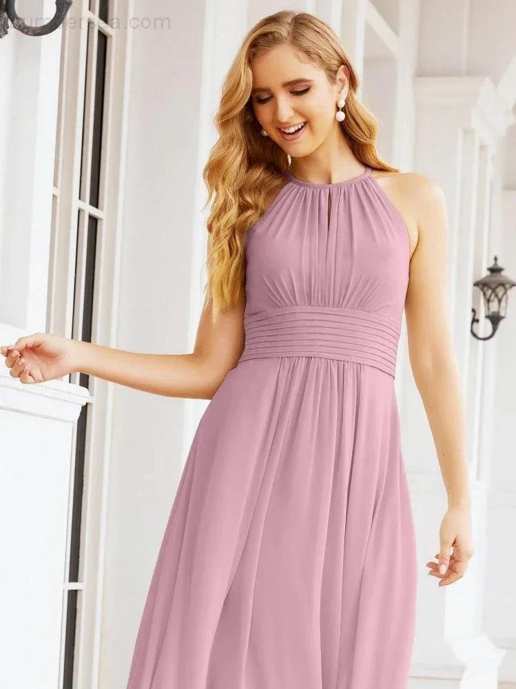 ZapDress Keyhole Bridesmaid Dresses Sleeveless Formal Evening Party Prom Gowns 28043 (ZD17032)
