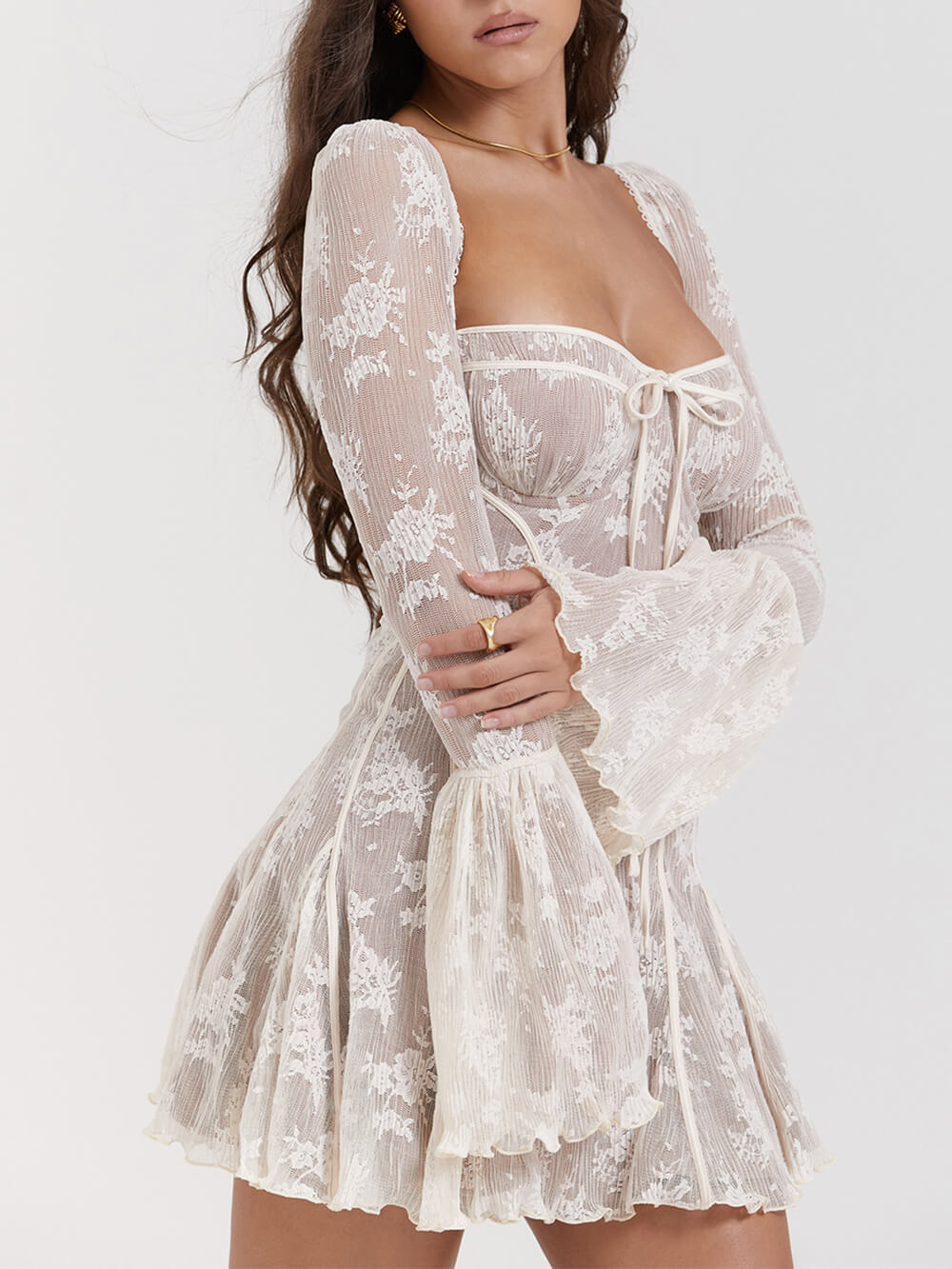 Bella Rose Lace Mini Dress