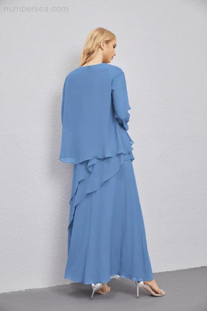 Mother of Bride Dresses with Open Front Lightweight Cardigan Formal Prom Gown  28081 (ZD16990)