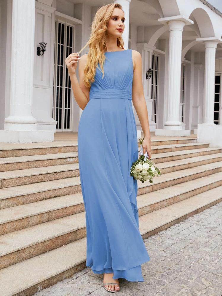 Numbersea Bridesmaid Dresses for Wedding Ruffles Long Formal Prom Gowns 28039 by numbersea