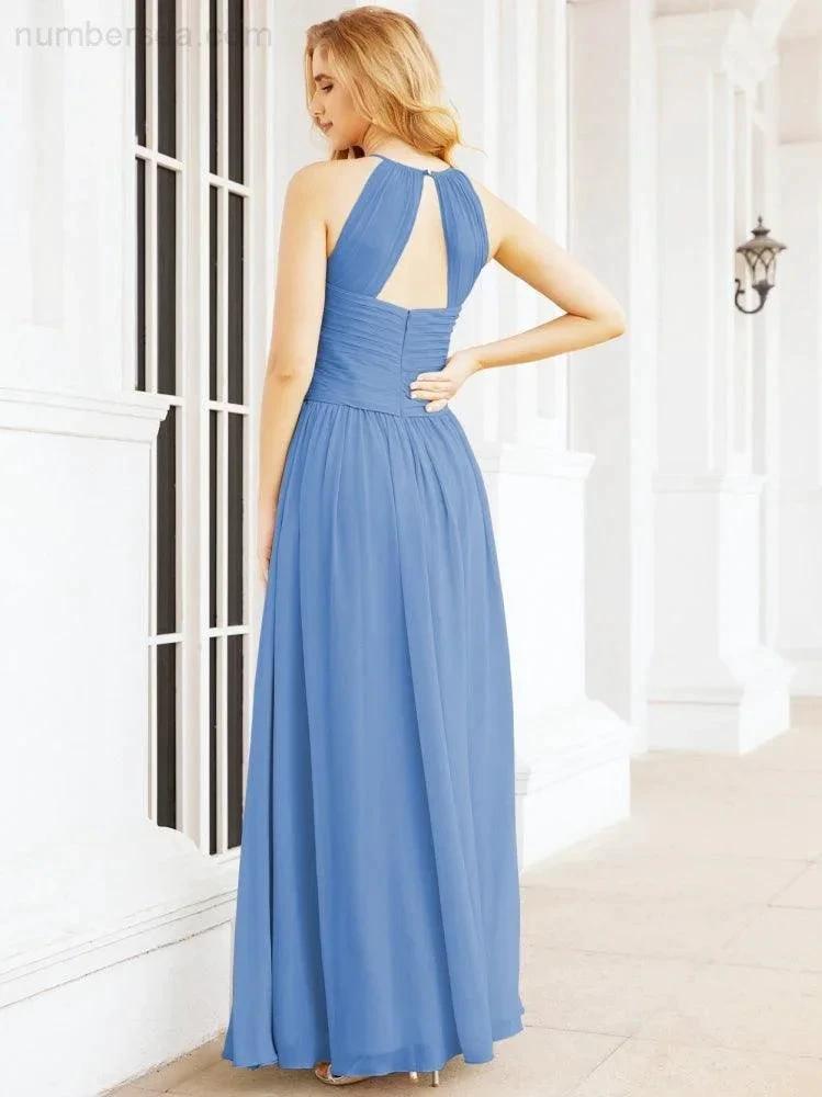 ZapDress Sleeveless Bridesmaid Dresses Long Prom Gown Zipper with Keyhole Back 28056 (ZD17040)