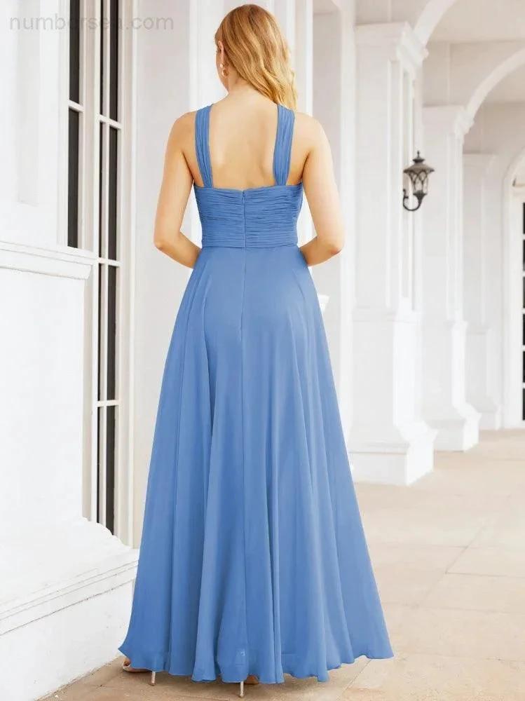 ZapDress Crisscross Halter Bridesmaid Dresses for Party Wedding Evening Prom Maxi Ball Gowns 28053 (ZD17037)